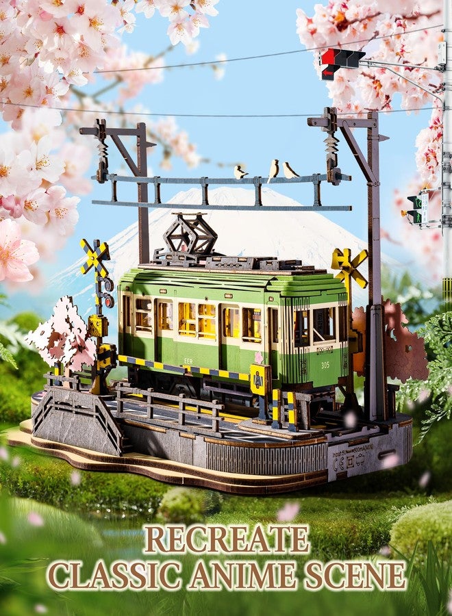 Wowood 3D Wooden Puzzles for Adults-Sakura Journey Tram, Model Car Kits Building Set for Adults, DIY Hobby Craft Kits Creative Gift (223PCS) - Image 3